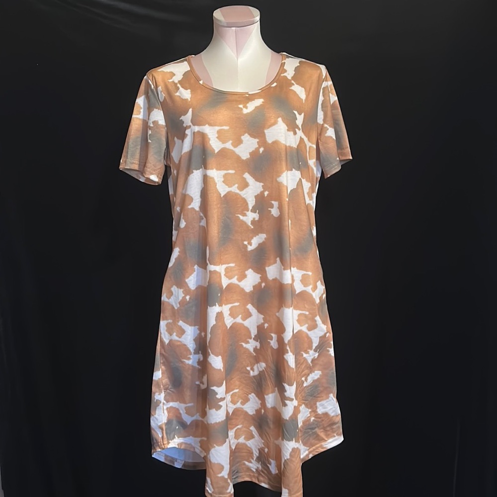 Lucky And blessed cow print dress